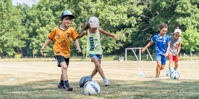 Summer soccer camp race