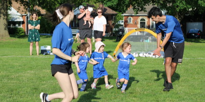 Youth Soccer class at churchill park